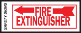Hy-Ko FE-2L Safety Sign, Fire Extinguisher Left Arrow, Red Legend, Vinyl, 10 in W x 4 in H Dimensions